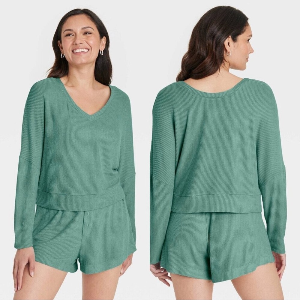 Womens Cozy Ribbed Pullover - Auden - Green